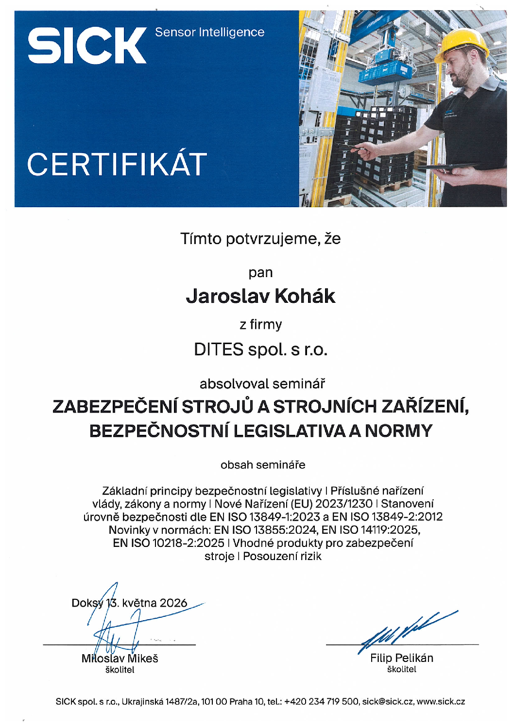 certifikát